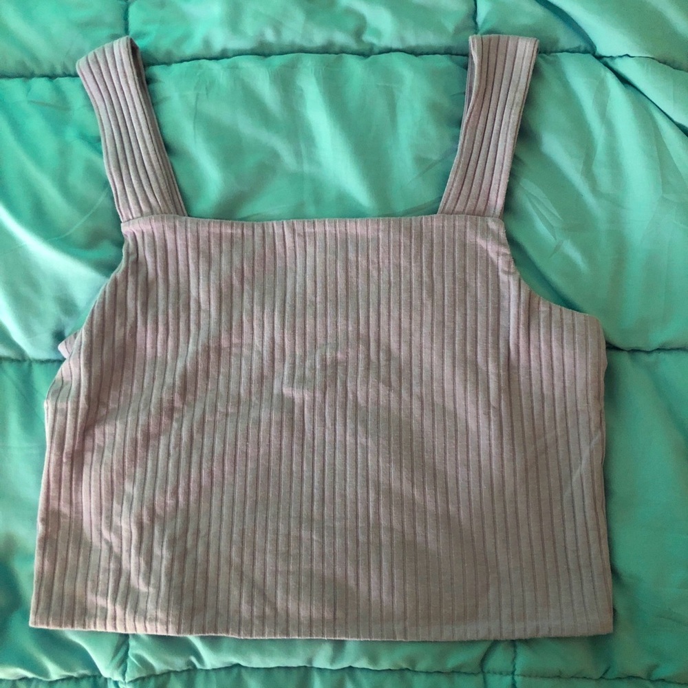 Purple American Eagle Square Neck Tank Top